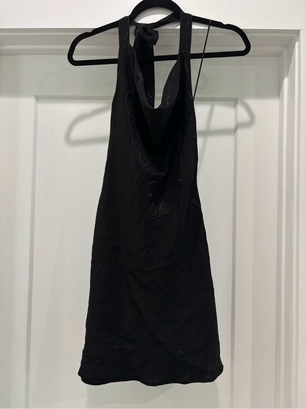 Zara Shimmery Black Halter Dress